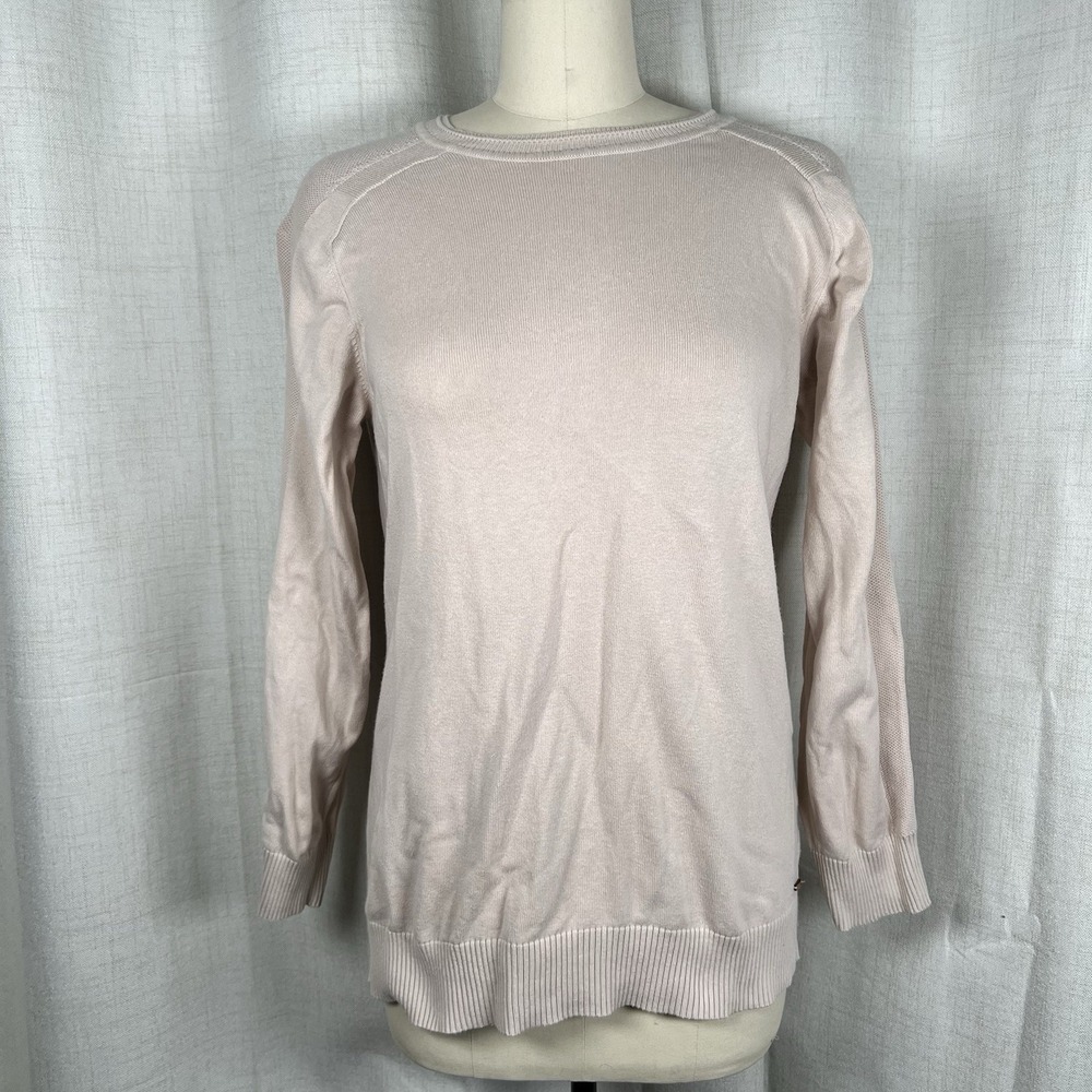 Velez Artisan Blush Pink Crew Neck Sweater Men's Medium Cotton Classic Old Money